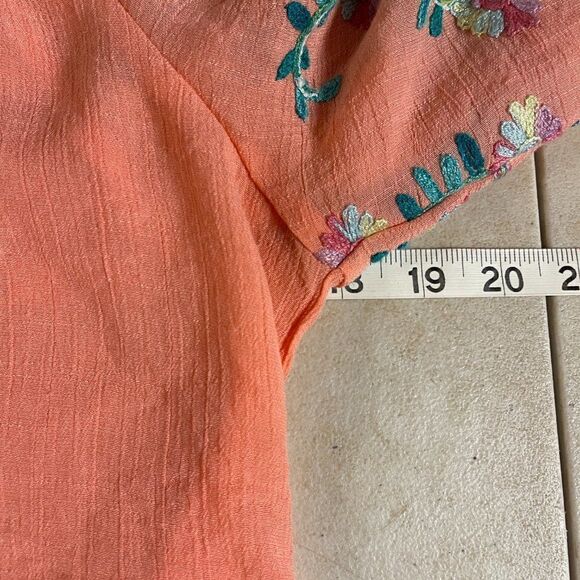 Zac & Rachel Bo Ho Embroidered Floral Top Petite Small - Picture 6 of 8